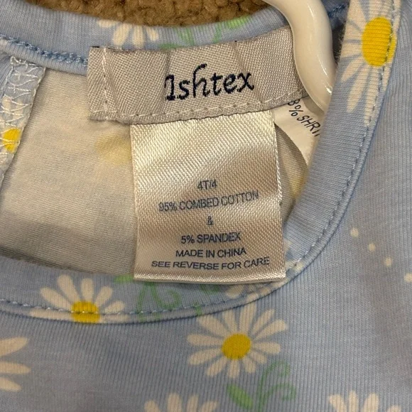 Ishtex Baby Blue Daisy Floral Dress with Yellow Accents (Size: 4) - Picture 3 of 3
